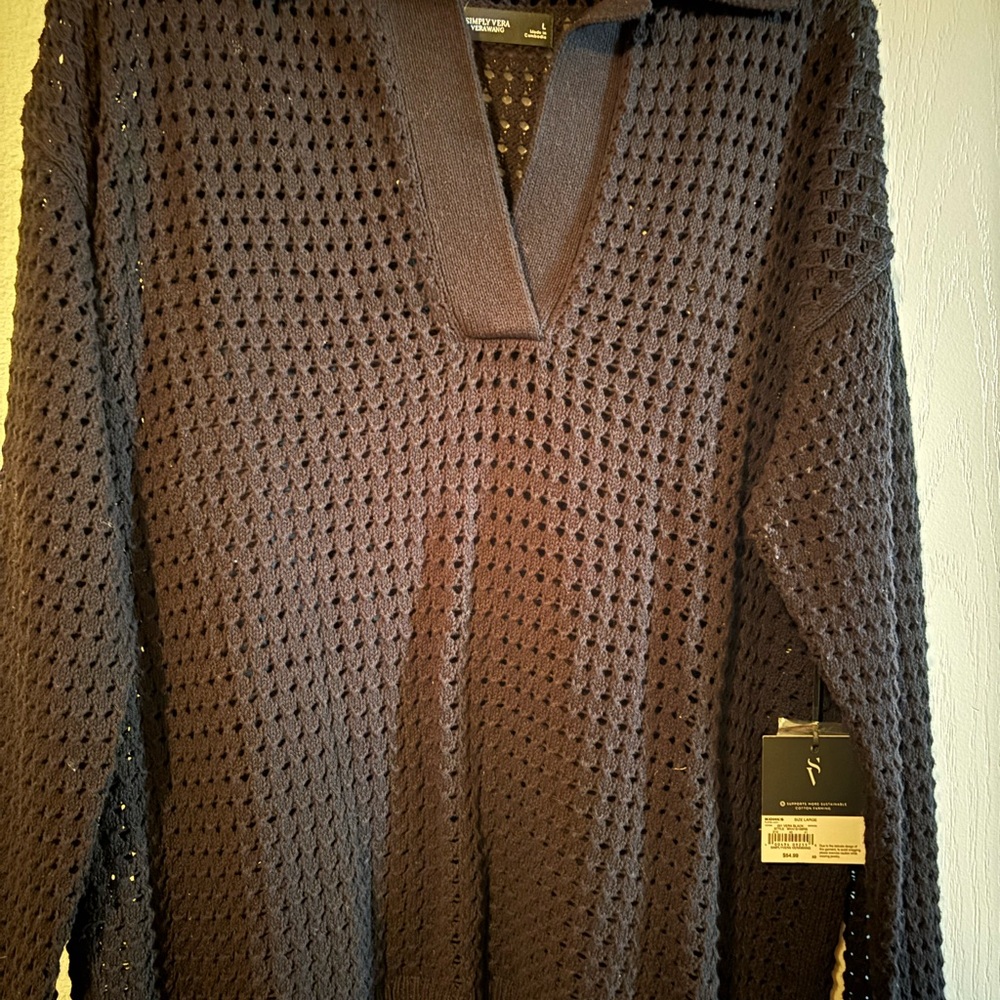 Simply Vera Vera Wang Black Knit Sweater